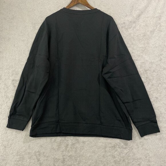NEW Quiksilver Mens XXL Black Pullover Sweatshirt Cotton/Poly Blend Crewneck - Picture 3 of 7